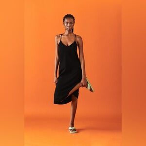 NWT Zara Basic Dress With Straps, Black, Size Small